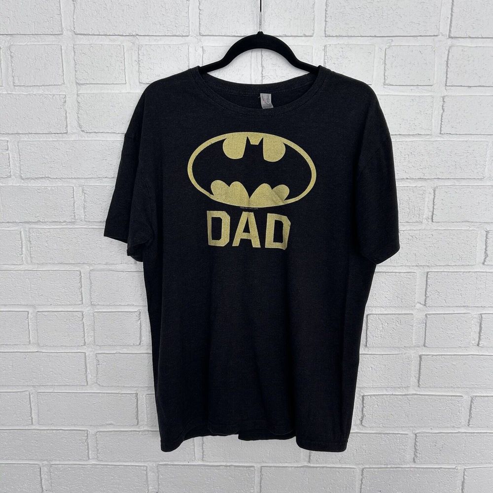 Batman Bat Dad T Shirt Mens Large Black